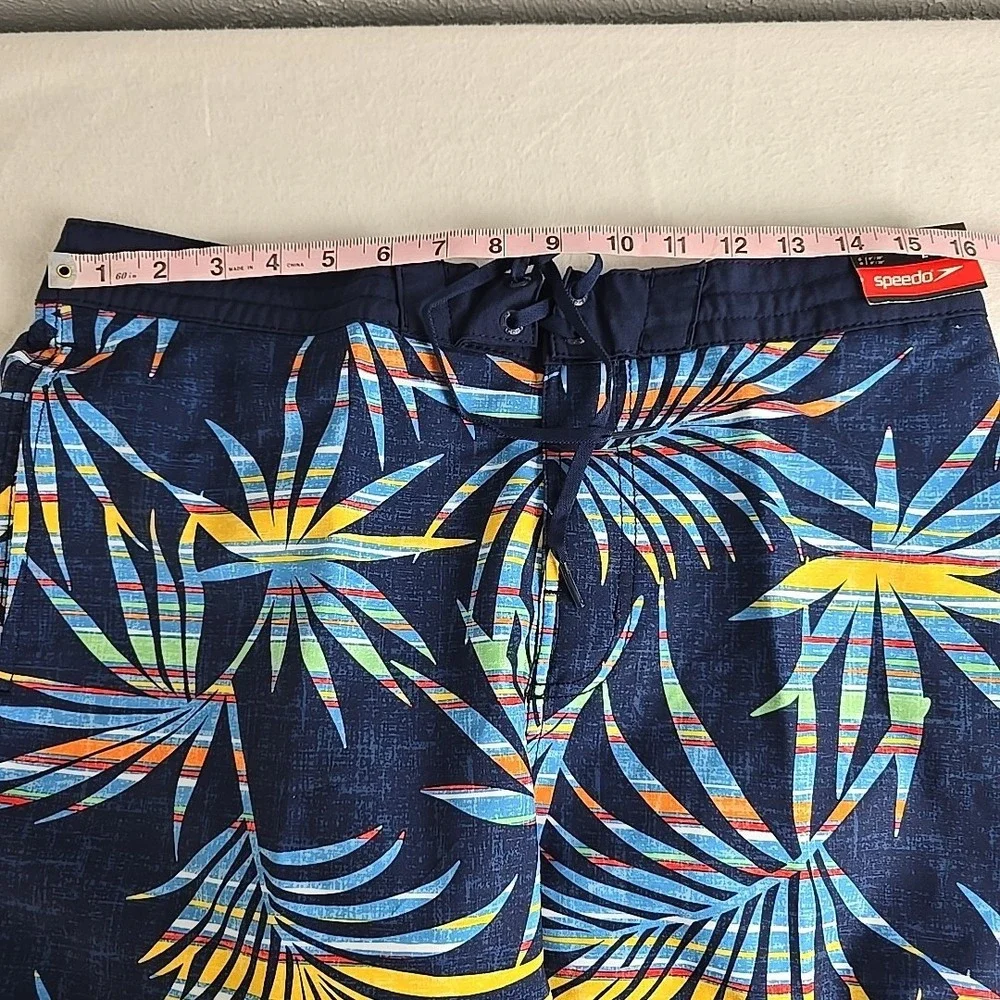 Speedo Men's Peacoat Swim Board Shorts‎ Blue Tropical Large